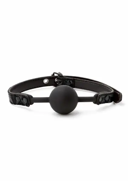 Sinful Soft Silicone Ball Gag Adjustable Black Comfort Strap 657447099939