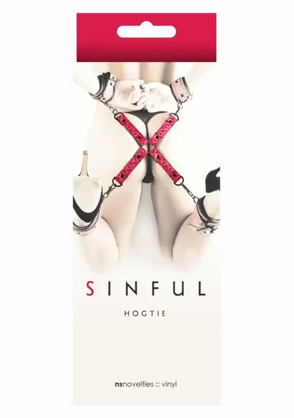 Sinful Hogtie Adjustable Restraint System, Vinyl & Neoprene, Black