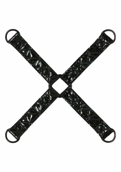 Sinful Hogtie Restraint System - Adjustable Vinyl & Neoprene, Black