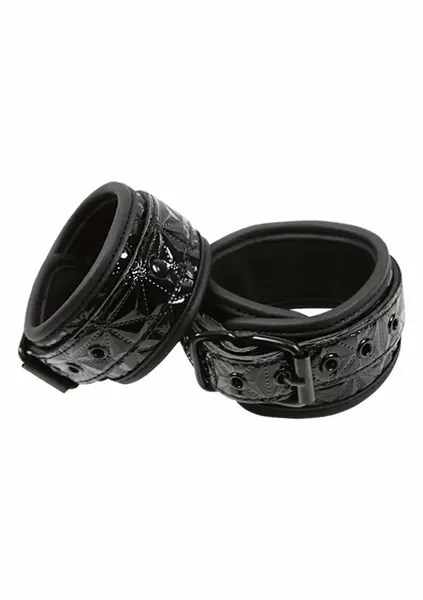 Sportsheets Wrist Cuffs Adjustable Vinyl Neoprene Black 657447092251