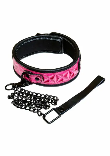 Sportsheets Collar Adjustable Vinyl-Neoprene Black with Leash 657447091667