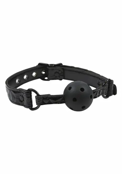 Sportsheets Ball Gag Adjustable Vinyl Strap Black 657447092237