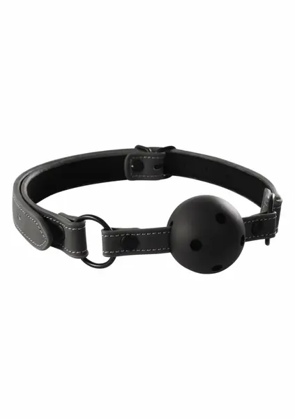 Renegade Bondage Ball Gag Black - Adjustable Vinyl Strap System