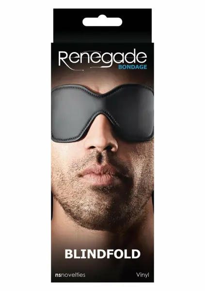 Renegade Bondage Blindfold Black - Durable Vinyl, Adjustable Fit