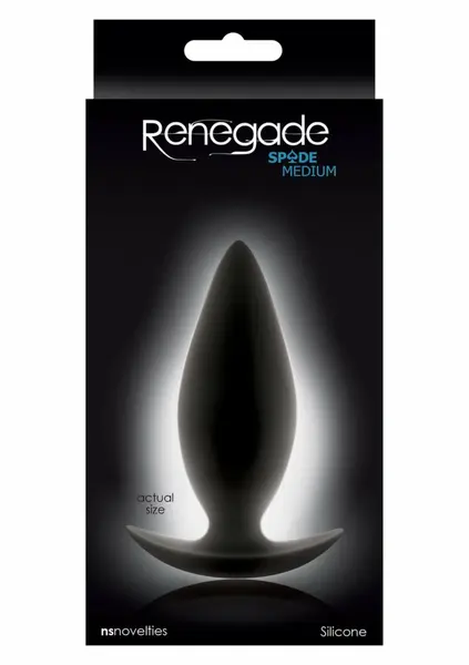 Renegade Spades Medium Silicone Plug - Ergonomic Black Design