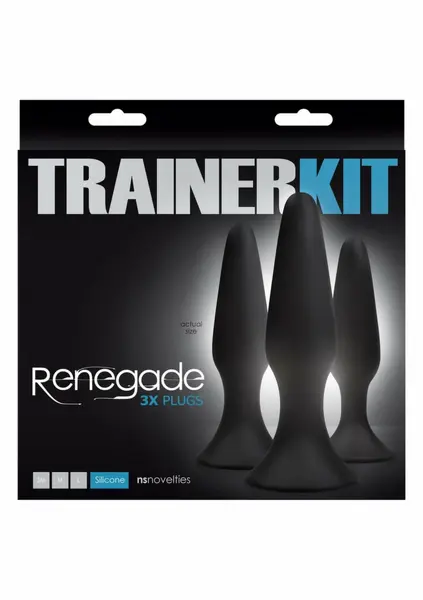 Sliders 3pc Trainer Kit Silicone Plug Set with Suction Base Black