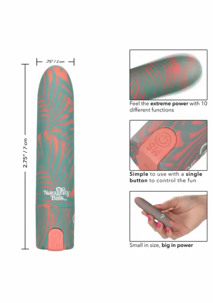 Naughty Bits You Do You Mini Massager Floral 10-Function Rechargeable