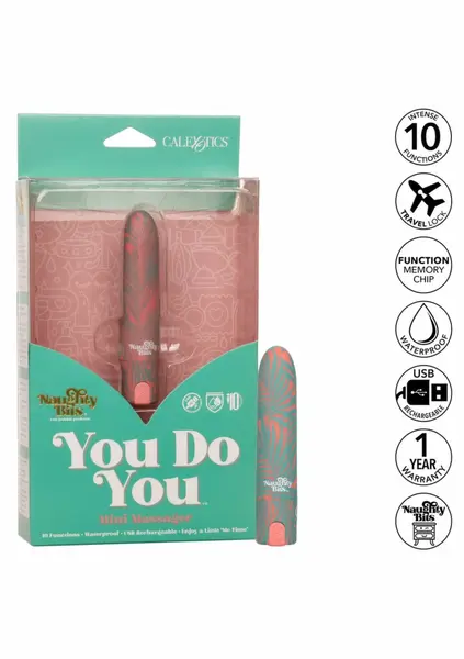 Naughty Bits You Do You Mini Massager Floral 10-Function Rechargeable