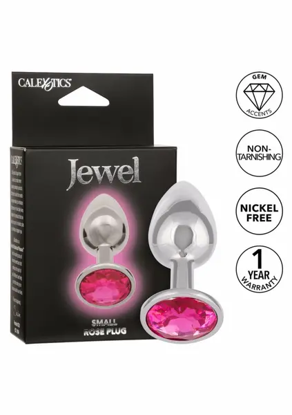 Jewel Small Rose Plug Metallic Intimate Accessory with Gem Accent