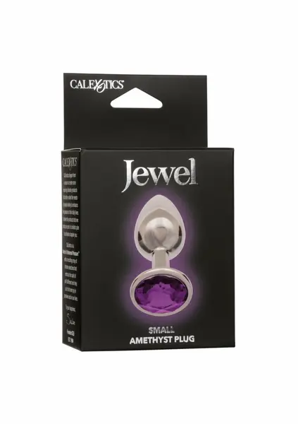 Jewel Small Amethyst Plug - Metallic Model with Gem Accent, Compact Size