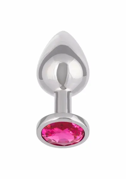 Jewel Large Rose Plug Metallic Intimate Accessory with Gem Accent