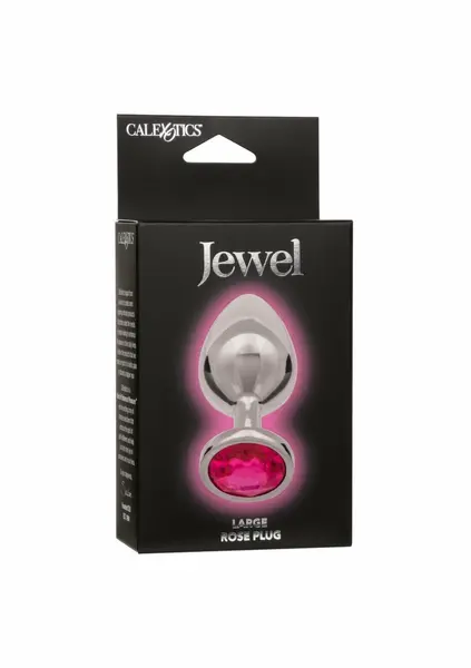 Jewel Large Rose Plug Metallic Intimate Accessory with Gem Accent