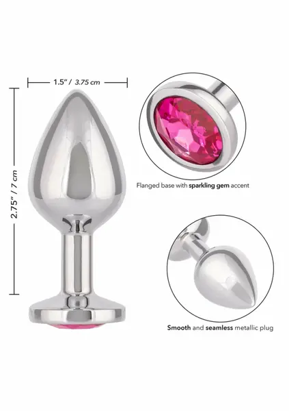 Jewel Large Rose Plug Metallic Intimate Accessory with Gem Accent