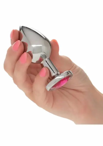 Jewel Large Rose Plug Metallic Intimate Accessory with Gem Accent