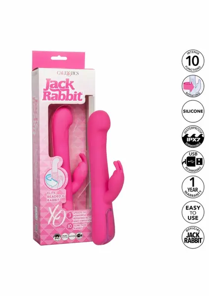Jack Rabbit Elite Beaded G Rabbit Silicone Intimate Device Purple