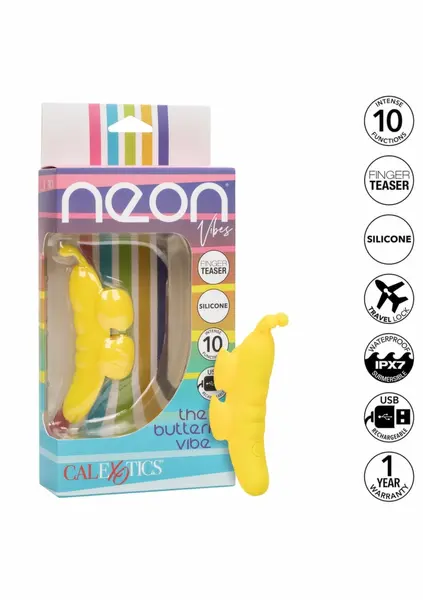 Neon Vibes The Butterfly Vibe Pink - Compact Silicone Finger Massager