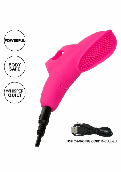 Neon Vibes The Nubby Vibe Finger Massager, 10 Modes, Waterproof, Pink