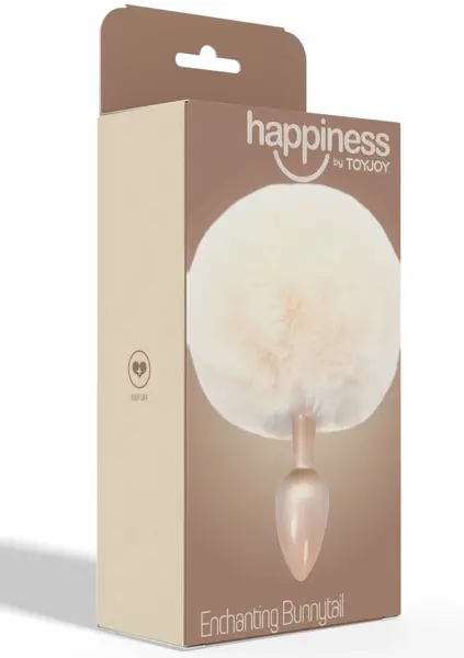 ToyJoy HAPPINESS Enchanting Bunnytail Aluminum Plug with Faux Fur Tail Silver