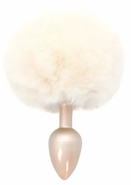 ToyJoy HAPPINESS Enchanting Bunnytail Aluminum Plug with Faux Fur Tail Silver
