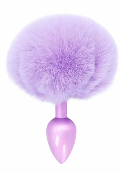 ToyJoy HAPPINESS Enchanting Bunnytail Aluminum Plug with Faux Fur Tail Silver