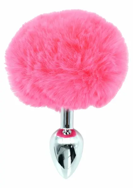 ToyJoy HAPPINESS Enchanting Bunnytail Aluminum Plug with Faux Fur Tail Silver