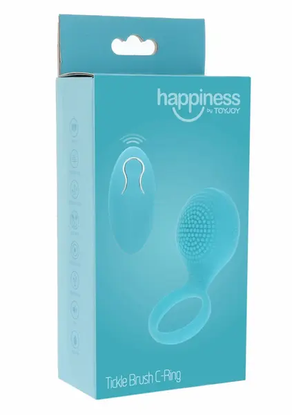 ToyJoy Tickle Brush C-Ring Vibrating Silicone Intimate System Black