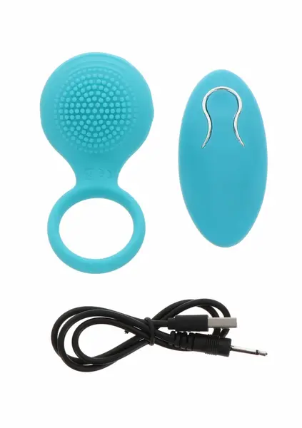 ToyJoy Tickle Brush C-Ring Vibrating Silicone Intimate System Black