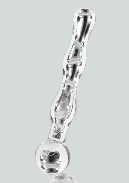 TOYJOY GLASS WORXX Sparkle Wand - Glass Intimate Massager, Wavy Design