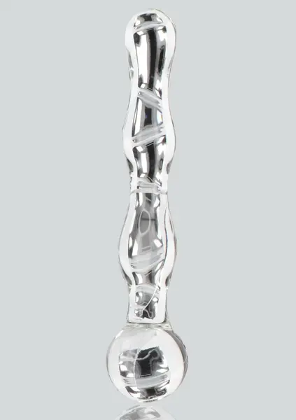 TOYJOY GLASS WORXX Sparkle Wand - Glass Intimate Massager, Wavy Design