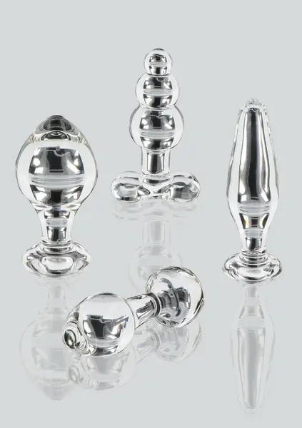 TOYJOY GLASS WORXX Brilliant Anal Star Glass Plug, Bulbous Tip, Clear