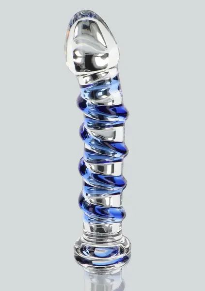 TOYJOY GLASS WORXX G-Spot Gemstone Curved Glass Intimate Device Blue