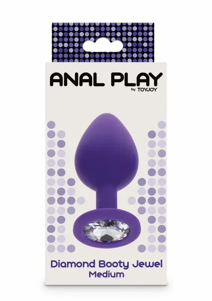 TOYJOY Diamond Booty Jewel Medium Silicone Plug with Gemstone Accent