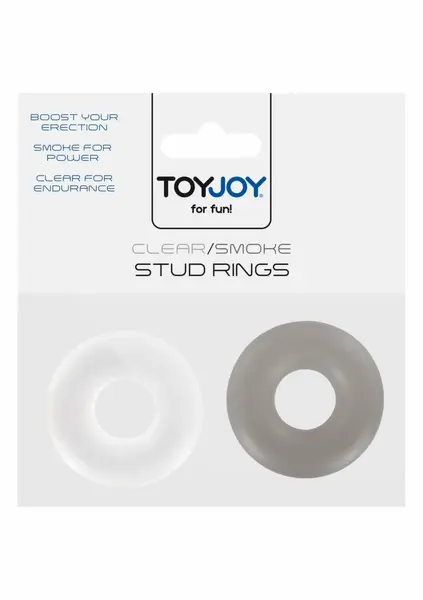 ToyJoy Stud Rings 2 pcs Adjustable Silicone Support Set Black