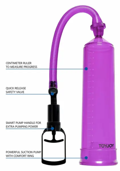 ToyJoy Power Pump Vacuum System for Enhanced Performance, Transparent, Large Size