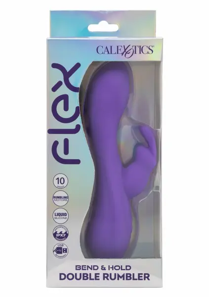 CalExotics Bend & Hold Double Rumbler fleksibilni intimni masažer sa dva motora, roze
