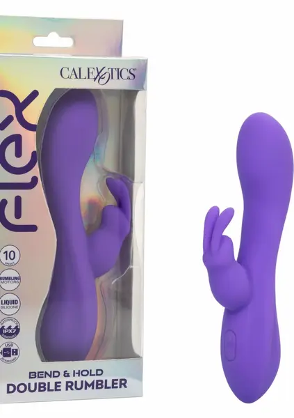CalExotics Bend & Hold Double Rumbler fleksibilni intimni masažer sa dva motora, roze