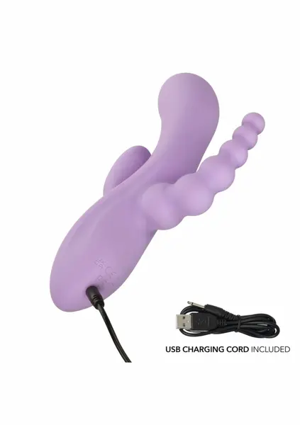CalExotics Bend & Hold Triple Rumbler fleksibilni vibrirajući masažer, silikon, crni