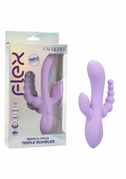 CalExotics Bend & Hold Triple Rumbler fleksibilni vibrirajući masažer, silikon, crni
