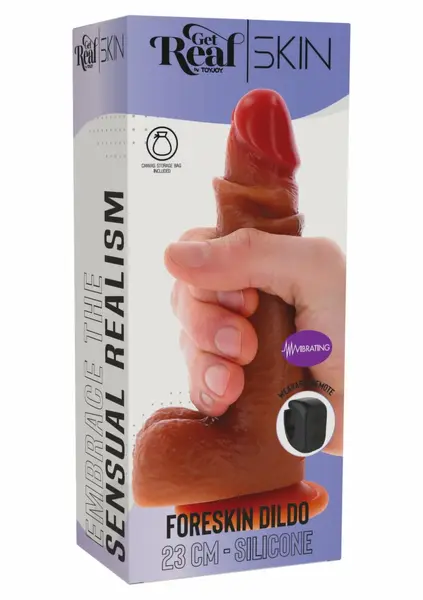 ToyJoy Foreskin vibrirajući silikonski model 23 cm Dual Density, USB punjivi