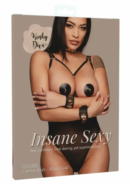 Kinky Diva Piquant bodi bez korpica brenda Insane Sexy, podesivi i elegantni crni bodi