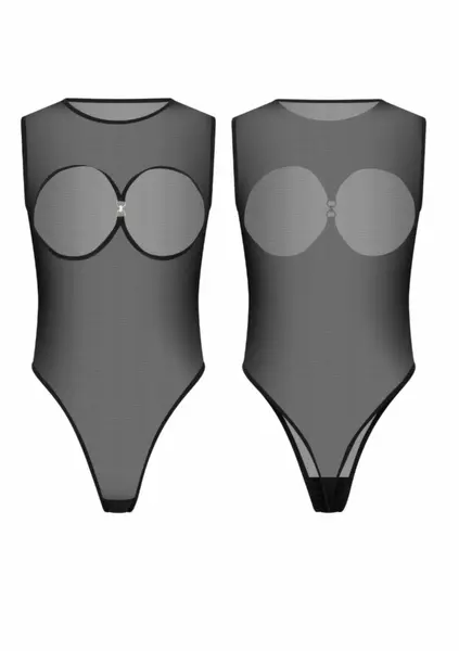 Kinky Diva Foxy bodi bez korpica iz kolekcije Insane Sexy sa podesivim kopčanjem u crnoj boji