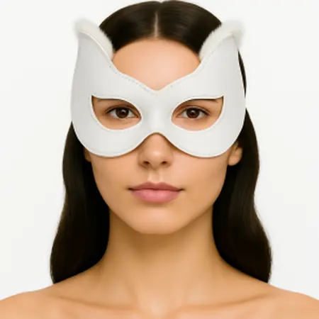 Bela maska od prave kože