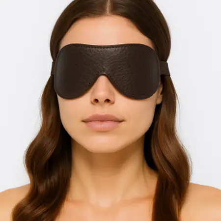 Maska od tamne čokoladne kože od gumene trake