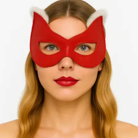 Crvena maska od prave kože