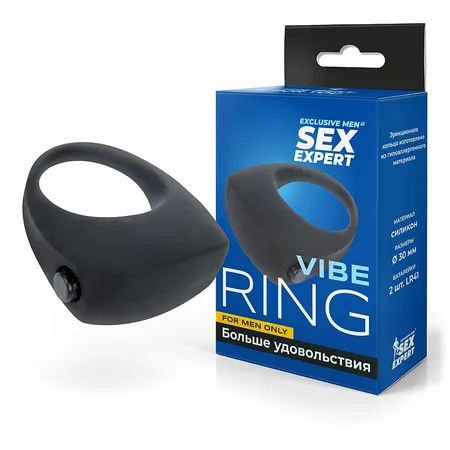 Prsten erekcija sa vibracijom, boja crna umetnost. SEM-55112