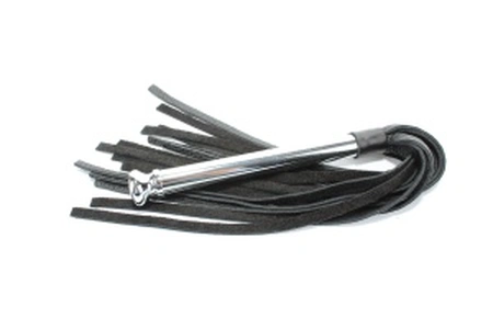 Pletenica od kože sa metalnom drškom