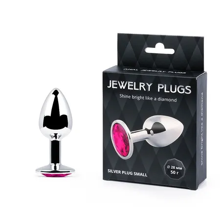 SILVER PLUG SMALL (utulka analna) boja kristala rubinova, L 72 mm, D 28 mm, težina 50g, art. SS-14
