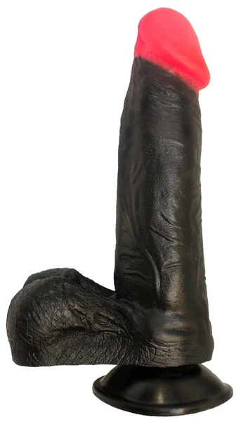 Dildo je crn sa crvenim REALISTIKOM u laminatu l 185 mm d 40 mm art. 391600