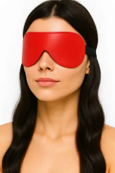 Maska od crvene kože na elastičnoj traci