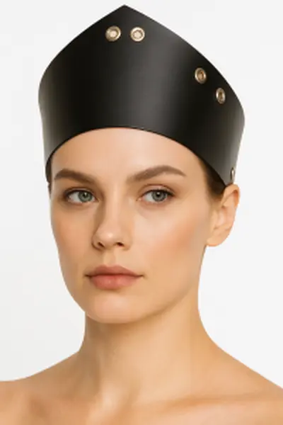 Kokošnik-traka za glavu kožna vesta